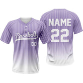 Periwinkle Pinstripe Custom Two-Button Baseball Jersey